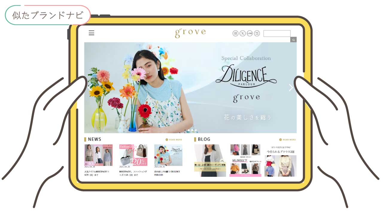 ローラアシュレイと似てるブランドのgrove